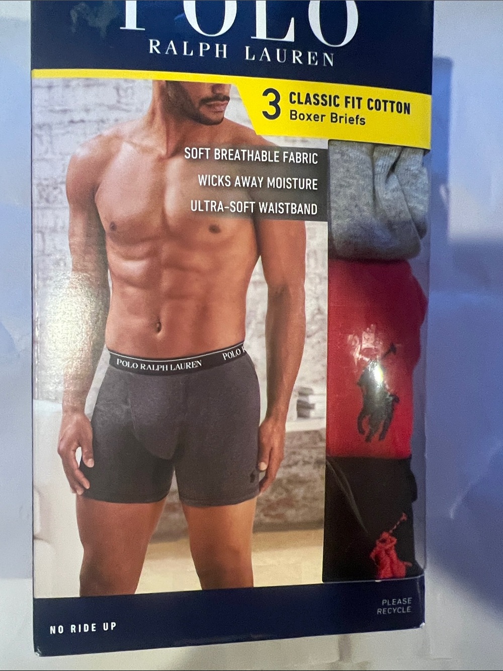 Polo Ralph Lauren classic fit cotton boxer briefs three pack size large open box